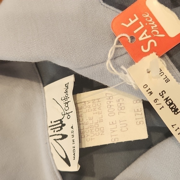 Jumpsuit by Willi of California Powder Blue Sz 8 Vintage Button Front NWT - Picture 5 of 7